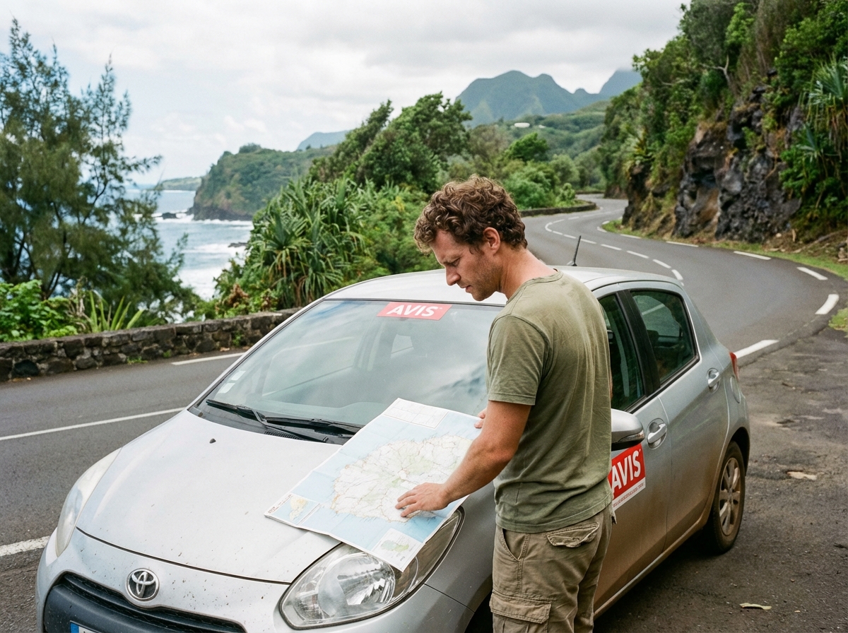 Homme regardant une carte près d