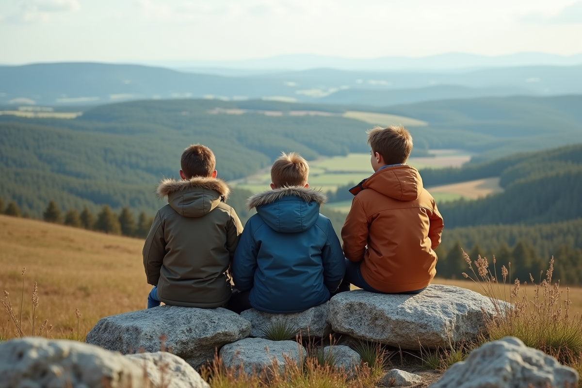 Jeunes regardant le paysage naturel lors d